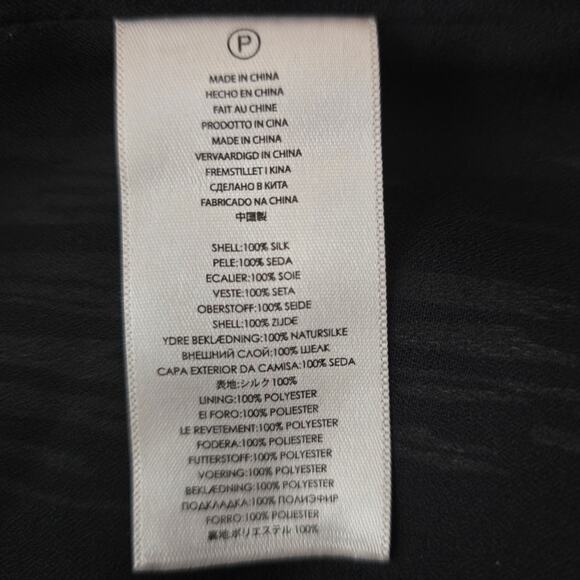 Michael Michael Kors 100% Silk Black Tan Front Pocket Hi - Low Dress Sz M - Picture 5 of 5